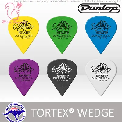 🔥🎸 6x Genuine Jim Dunlop Tortex Sharp Assorted 🌈 412R Guitar Picks Plectrum • $11.39