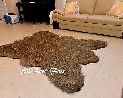 $120.39 • Buy 72  Grizzly Cali Bearskin Faux Fur Area Rugs Christmas Cabin