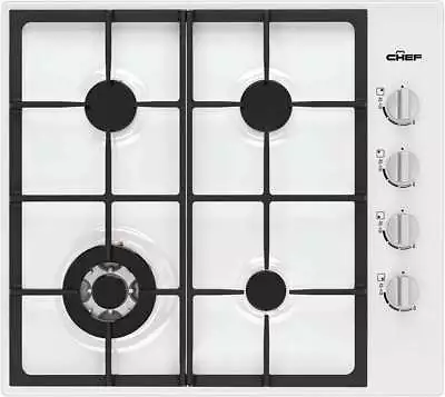 Chef 60cm White Enamel Gas Cooktop CHG644WC • $534