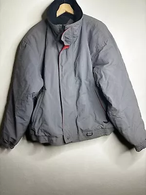 Vintage Eddie Bauer Full Zip Nylon Goose Down Puffer Jacket Men’s Size XL Gray • $24.99