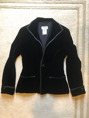 Vintage Louis Feraud Paris Black Velvet Evening Jacket - Size 10 • £50