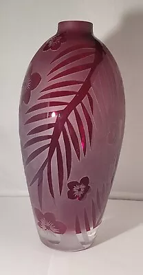 Michael Weems For Tommy Bahama Ruby Red And Frosted Vase • $75