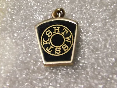 Old 10k Gold Masonic High Mason Black Keystone Fob Charm • $85.99