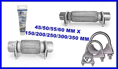 Exhaust Pipe Flex Joint Flexible Tube + 2 Clamps And Paste -45/50/55/60/64/76 Mm • $31.02