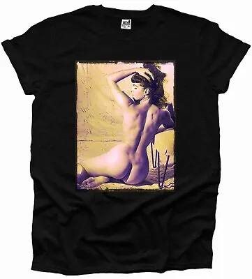 Bettie Page Pin Up Movie Star Goth Emo Model Icon Naked Music Mens Tshirt Woman • £9.99