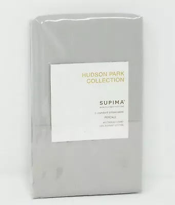 Hudson Park 470 TC 100% Supima Cotton Percale Pillowcase PAIR  STANDARD  Silver • $29.42