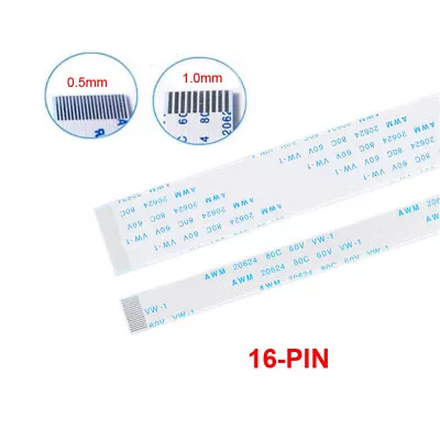 16-Pin FFC FPC Flexible Flat Cable Ribbon 6-40cm 80C 60V VW-1 0.5/1.0mm Pitch • $40.99