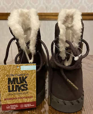 Muk Luks Women Boots Size 9.5 Color: Chocolate Wool Blend Water Repellent • $24