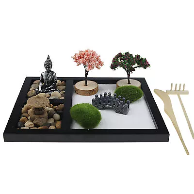Japanese Zen Sand Garden Table Home Decoration Mini Buddha Statue Crafts • $37.15