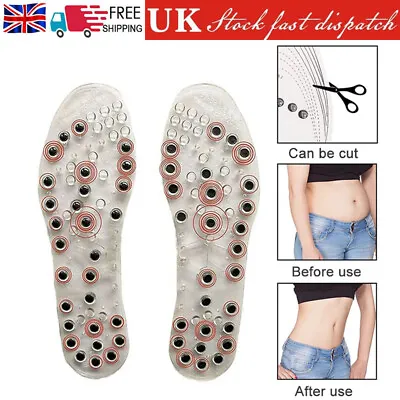 Magnetic Massage Insoles Comfortable Acupressure Therapy Pain Relieving Unisex • £9.49