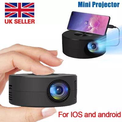 Mini Projector LED HD 1080P Home Cinema Portable Home Theater Movie Projector UK • £21.95