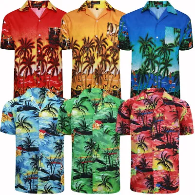 Mens Hawaiian Shirt Surf Beach Holiday Stag Floral Rockabilly Outfit Dance Party • £8.95
