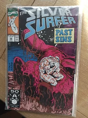 Marvel Comics The Silver Surfer Issue 48 US Comic Vintage Apr 91 • £4