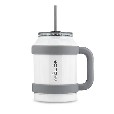 Reduce Cold-1 50oz Mug W/Straw & Easy-Carry Handle Opaque Gloss White • $19.97