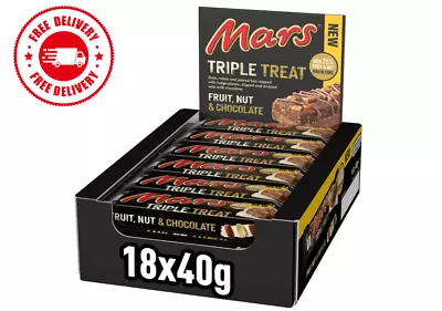 Mars Triple Treat Fruit & Nut Chocolate Bars Full Box 18 X 40gm Free Delivery • £9.99