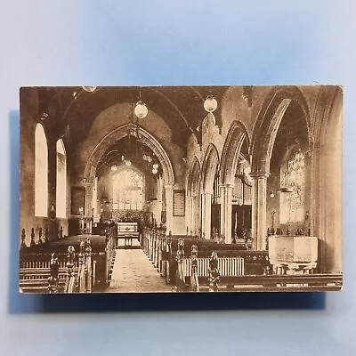 Brandon Postcard C1915 St Peter's Church Interior Font Pews Gas Lights Suffolk • $21.22