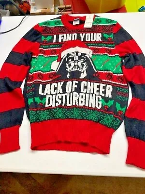 $17.99 • Buy Star Wars Darth Vader Lack Of Cheer Ugly Christmas Sweater Office Party Size S 