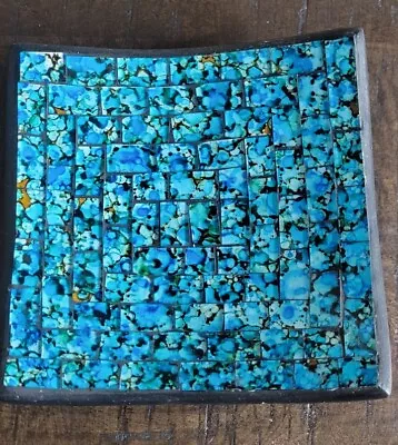 Vintage Mosaic Tile Tray100% Handmade Turquoise  • $10