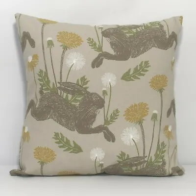 Handmade Cushion Cover In Clarke & Clarke March Hares Linen - Both Sides • £9.99