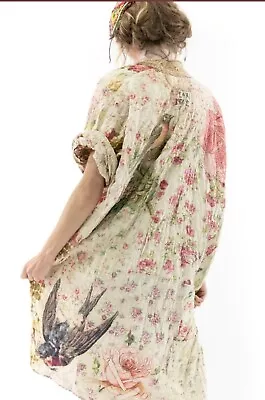 Magnolia Pearl Nwt Vijji Wonderland Jacket Kimono Flowers Birds AppliquÉ O/s • $585