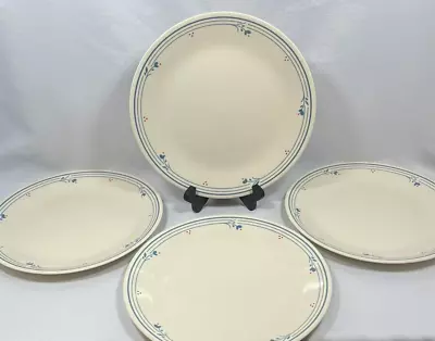 Vintage Corelle COUNTRY VIOLETS Set Of 4 Dinner Plates 10-1/4  Beige/Blue/Red • $11.99