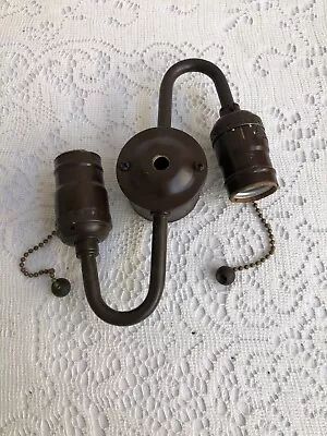 $29.99 • Buy ***** Vintage S-type 2 Light  Pull Chain Socket Cluster New Wired # 8 *****
