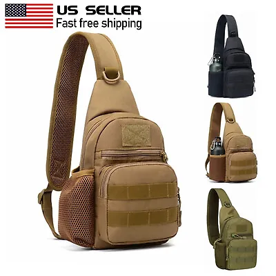 Men Tactical Sling Bag Backpack Molle Pouch Chest Shoulder Fanny Pack Cross Body • $9.99