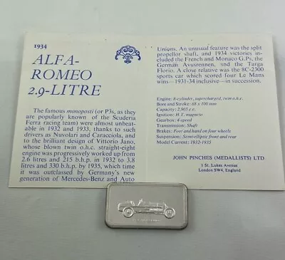 £69.40 • Buy 1934 Alfa-Romeo 2.9-Litre - Lord Montagu Collection Of Great Car Ingots