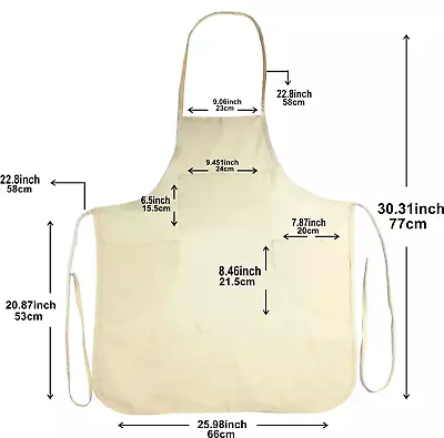 Artist Apron With Pockets Art Apron Painter Women Men LONG SIDE STRAP • £8.90