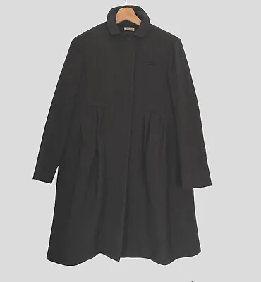 Miu Miu Prada Grey Wool A Line Jacket Coat 38 XS Slit Pockets Empire Waist • $161.64