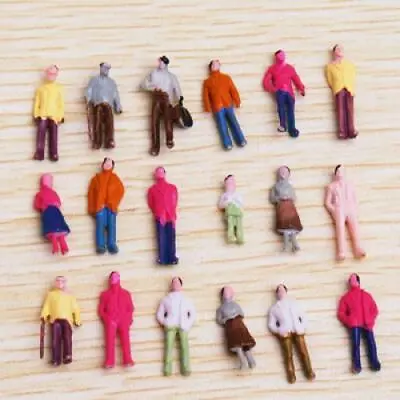 100pcs Painted Model Train People Figures Scale TT 1/100 Scale • £4.85