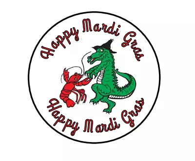 Mardi Gras Alligator Crawfish Dancing Label Envelope Seal Scrapbooking • $2.20