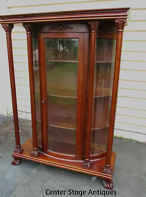 63159  Antique Victorian Mahogany China Cabinet Curio • $1225