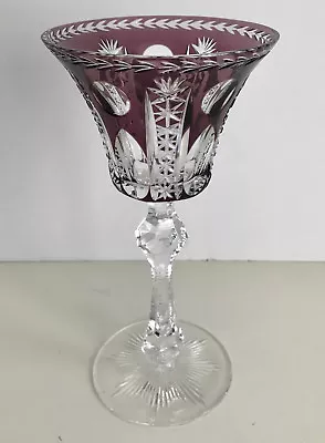 $145 • Buy Vintage Val St Lambert Amethyst Cased To Clear Crystal Wine Goblet