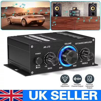 40W Power Digital Amplifier HIFI Mini Stereo Audio AMP FM Mic For Car Home UK • £7.99