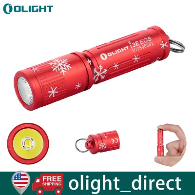 Olight I3E EOS Mini LED Flashlight Keychain Light Christmas Gift （Snowflake Red） • $10.39