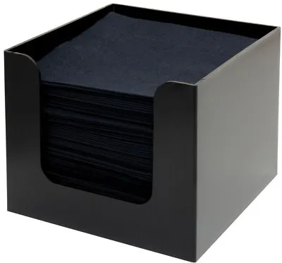 Cocktail Napkin Holder Black Plastic Holds 25cm X 25cm Serviettes Bar Caddy • £7.95