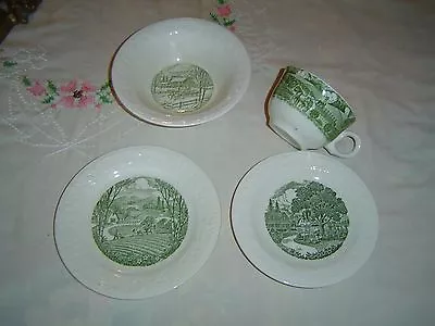 Vintage 4 Pc. Breakfast Set - OATMEAL Preimum Dishes - PASTORAL - GREAT DEAL • $24.95