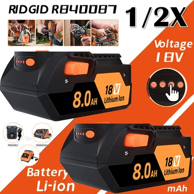 $95.99 • Buy 18V 8.0Ah Battery For RIDGID AEG R840087 R840086 Series Li-ion Cordless Tools AU
