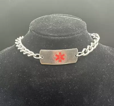 Penicillin Allergy Medical Alert ID Bracelet Silver • $9.99