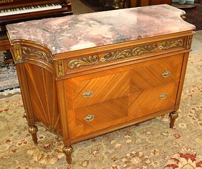 1920's French Louis XVI Style Marble Top Commode Dresser Chest Of Drawers • $1950