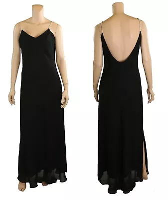 Dave & Johnny Vintage 80s 90s Black Chiffon Sexy Party Prom Dress Sz 13-14 • $124.98