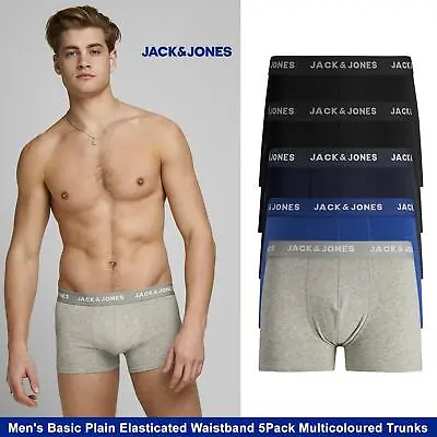 £20.99 • Buy Mens 5 Pack Jack & Jones Boxer Shorts, Underwear, Multipack Trunks, New