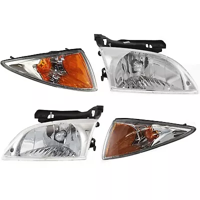 00-02 Cavalier Headlights Headlamps & Corner Parking Lights Left & Right Set Kit • $89.89