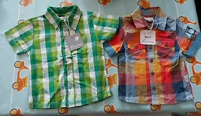 Minymo Smart Check Shirt Multicoloured Green 9-12 Months Baby • £9