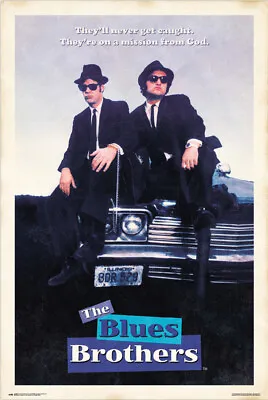 The Blues Brothers - Movie Poster (Regular Style - Sitting On Car) (24  X 36 ) • $12.99