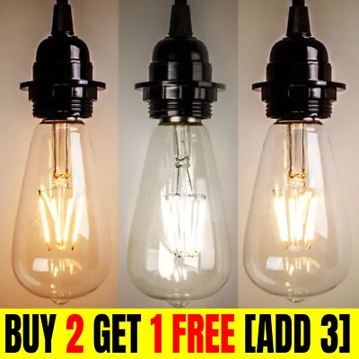2W/4W/6WW E27 Light Bulb LED Edison Lamp Vintage Filament Bulb UK NEW • £6.99