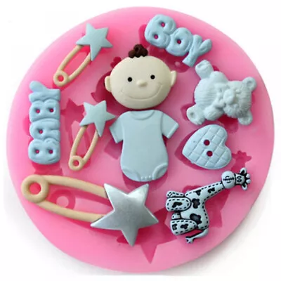 Pink Baby Girl Silicone Mold Soap Fondant Molds Sugar Craft Tools Chocolate Mold • $9.06