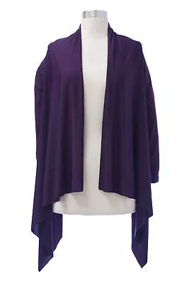 VON VONNI Women's Eggplant Flyaway Lindsay Cardigan One Size $80 NEW • $8.79