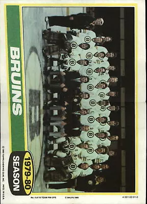 1980-81 Topps Team Posters Boston Bruins Hockey Card #4 Boston Bruins • $3.75